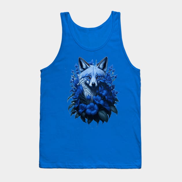 blue fox Tank Top by HTA DESIGNS